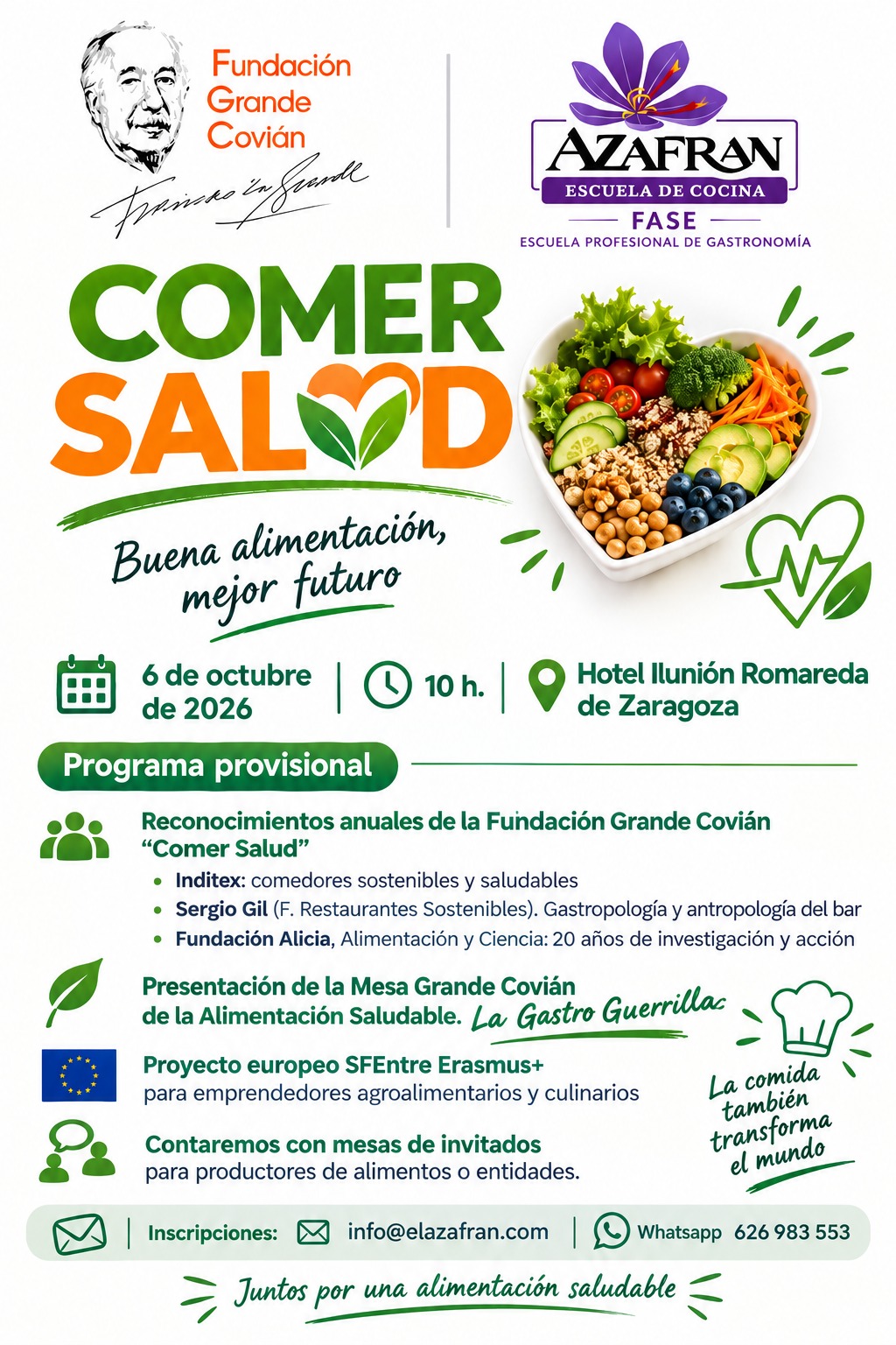 Cartel de la jornada Comer Salud